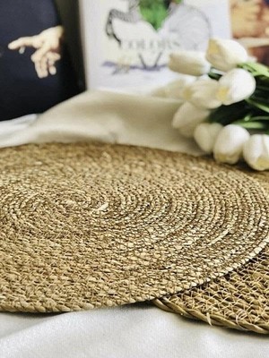 Esranın Dünyası Netodak Amerikan Hasır Servis Supla Örme Bambu Kaliteli (35 Cm) 6 Adet
