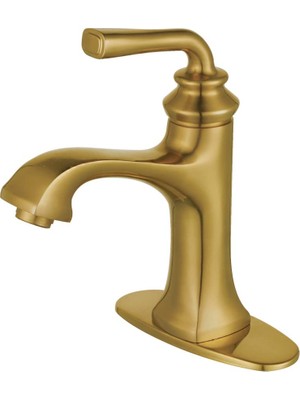 Esranın Dünyası Kingston Brass LS4423RXL Restorasyon Banyo Bataryası, Fırçalanmış Pirinç, 5,88 x 5,13 x 8,69