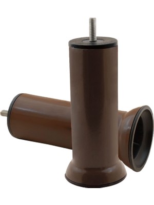 Esranın Dünyası BADEM10 Mobilya Baza Metal Kanepe Koltuk Destek Ayağı M8 Civatalı Ince Diş Kahverengi Metal Ayak 15 cm (4 Adet)