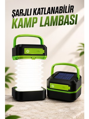 LED Lamba Kamp Lambası Hafif Taşınabilir Şarj Süreli Akordeon El Fenerli - Lisinya