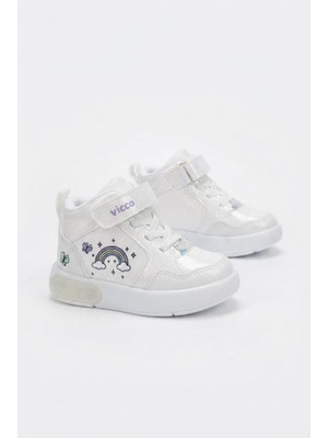 Vicco Şira Beyaz Anatomik Rahat Sneaker Işıklı Kız Çocuk Bot 946.P26K.257