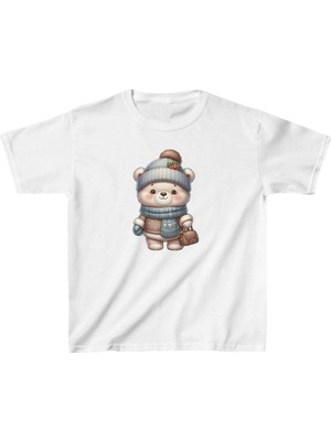 Tarz Yeri Unisex Çocuk Baskılı T-Shirt - Beyaz
