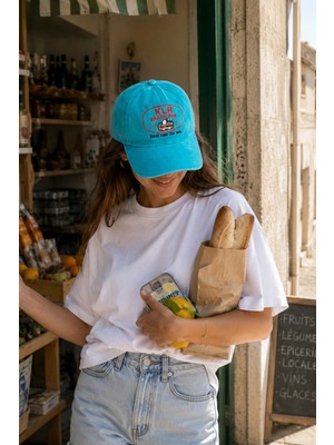 Külah Klh Snack Bar Nakışlı Washed Dad Cap – Turkuaz