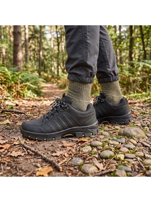 Black Flex Nature Walk Trekking Ayakkabı Siyah 40-44
