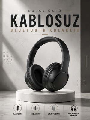 Astraltech Kulak Üstü Kablosuz Bluetooth Kulaklık Yüksek Ses Kaliteli Anc Özelliği