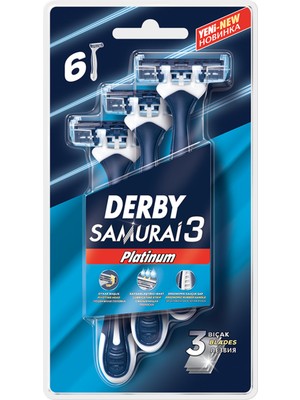 Derby Samurai Platinum 3 Blister 6'lı 3 Adet