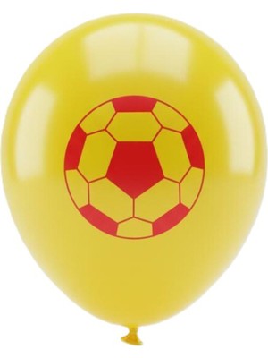 Jojo Balloons 12" Taraftar Sarı Kırmızı Baskılı Balon 6'lı 4 Adet