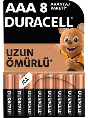 Duracell Alkalin Aaa Ince Pil 6+2 Adet (2 Adet)