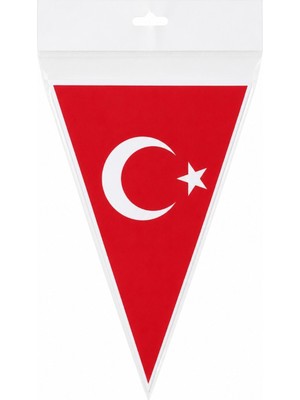 Delux Ay Yıldız Üçgen Flama Bayrak 2 M 10'lu 5 Adet