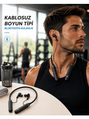 Astraltech Boyun Tipi Kablosuz Bluetooth Kulaklık Uzun Pil Ömrü Mikrofonlu