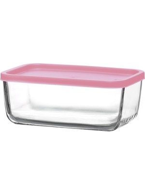Lav Cube Pembe / Lila Kapaklı Saklama Kabı 18 cm 1170 cc 2 Adet
