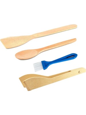 FAYDA PLASTİK Fayda Plastik Maşalı Ahşap Set 4'lü 3 Adet