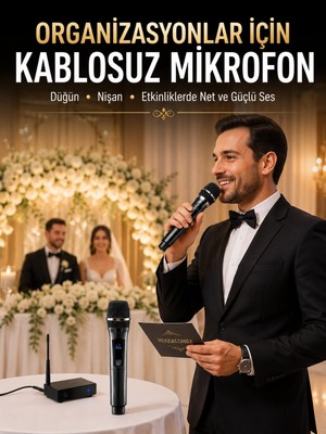 Astraltech Yeni Nesil Kablosuz El Mikrofonu Seti Dijital Ekranlı Çift Mikrofonlu