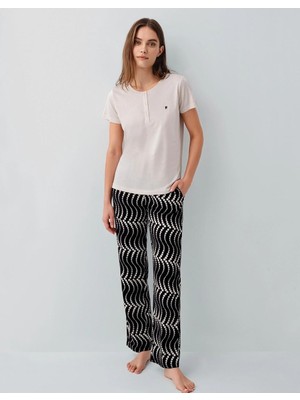 bebekokusu Pierre Cardin PC9165-X Kadın Kısa Kol Büyük Beden Pijama Takımı