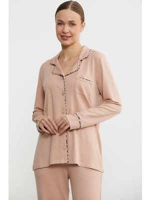 bebekokusu Sementa 76444 Düz Renk Gömlek Model Pijama Takım