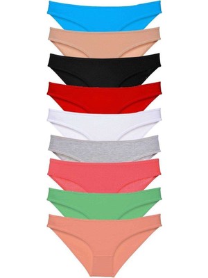 bebekokusu 9 Adet Süper Eko Set Likralı Kadın Slip Külot Tüm Renkler