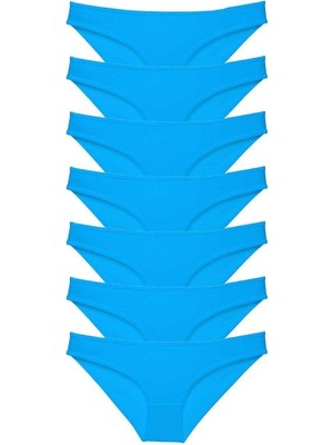bebekokusu 7 Adet Süper Eko Set Likralı Kadın Slip Külot Mavi