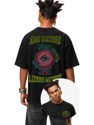 Fuddy Moda Unisex Oversize King Gizzard And The Lizard Wizard Sırt Baskılı Rock Band Tişört