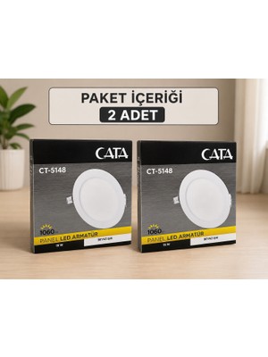Cata CT-5148 Ince Panel 15W Beyaz Işık 2 Adet