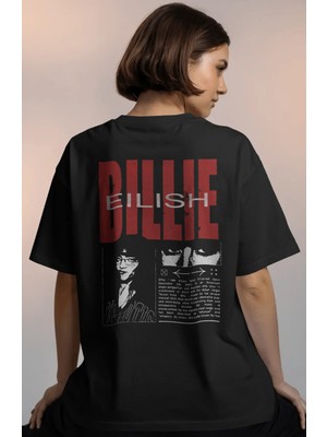 Sevbano Billie Eilish Şarkıcı Baskılı Unisex Oversize Premium Tişört