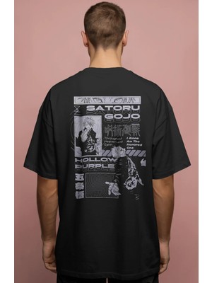 Sevbano Gojo Satoru Jujutsu Kaisen Anime Baskılı Unisex Oversize Premium Tişört