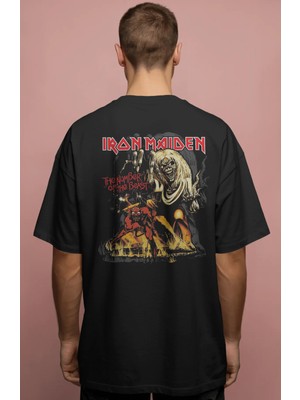 Sevbano Iron Maiden Rock Metal Müzik Grubu Baskılı Unisex Oversize Premium Tişört