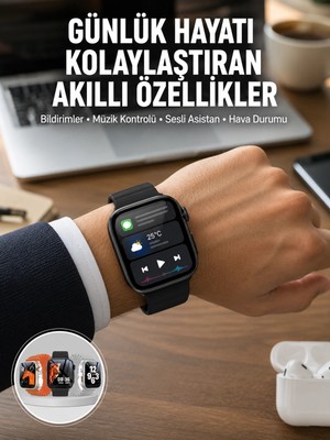 Astraltech Yeni Nesil Akıllı Saat Müzik Dinleme Bildirim Görme Sesli Asistan Desteği Yeni Nesil