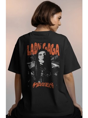 Sevbano Lady Gaga Mayhem Şarkıcı Baskılı Unisex Oversize Premium Tişört