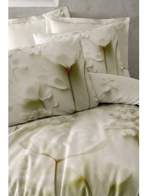 Cotton Box 3D Flower %100 Pamuk Saten  - Velin Krem