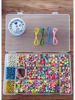 Esranın Dünyası Çocuklar Için Boncukla Takı Yapma Seti - Hobi Boncuk Yapımı - Bileklik Yapma Seti - Eğlence Seti 2