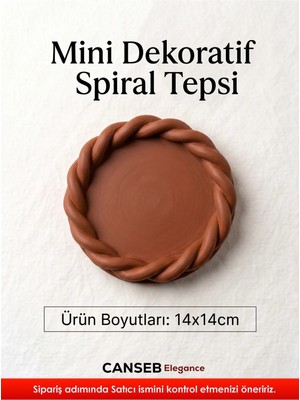 Canseb Elegance 14X14CM - Premium - Kahverengi - Dekoratif Sarmal Tepsi - El Boyaması Işçilik (14X14CM Ebat)