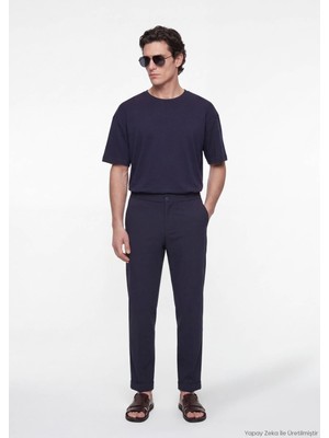 Ramsey Lacivert Düz Dokuma Jogging Fit Casual Pantolon
