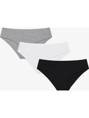 Penti Siyah Beyaz Gri Fresh Hipster Paket 3'lü Külot