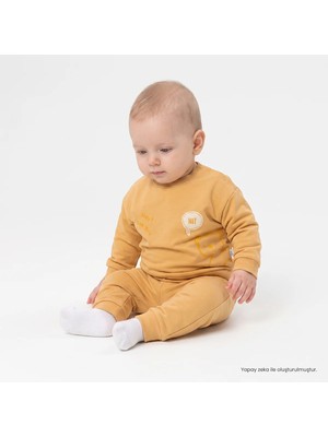 Bebetto Erkek Bebek Sweatshirt-Alt Hayvan Baskılı Bisiklet Yaka Long Sleeve Patiksiz