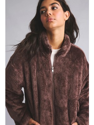 DeFacto Loose Fit Yarım Fermuarlı Polar Hırka H7859AX26WN