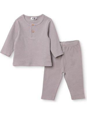 Hellobaby Erkek Bebek Sweatshirt-Alt Çıtçıtlı Bisiklet Yaka Uzun Kol Patiksiz