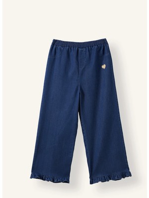 DeFacto Fırfır Paçalı Kalp Nakışlı Wide Leg Pantolon Kız Bebek I3988A526WN