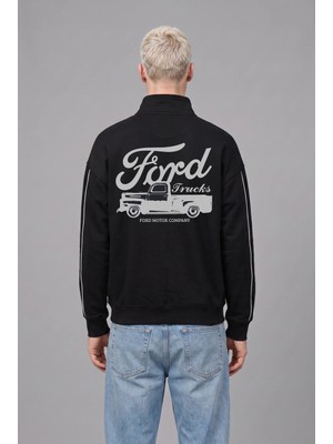 DeFacto Ford Motor Company Boxy Fit Baskılı Kalın Sweatshirt H4141AX26AU