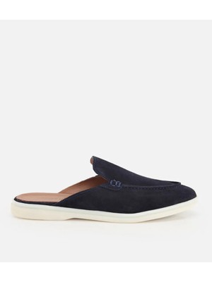 Hotiç 02TEH328830A680 ERKEK Süet Deri Lacivert Yumuşak Comfort Terlik