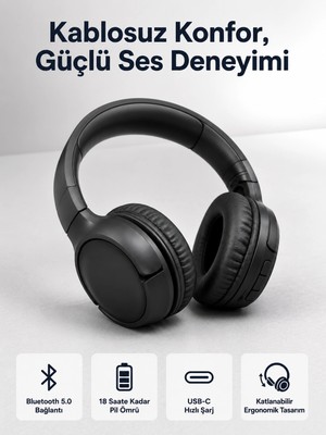 Astraltech 2025 Model Kulak Üstü Bluetooth Hoparlör Anc Özellikli