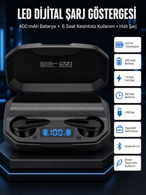 Astraltech Rgb Işıklı Çift Mikrofonlu Siyah Profesyonel Oyuncu Kulaklığı Kablosuz Kulakiçi