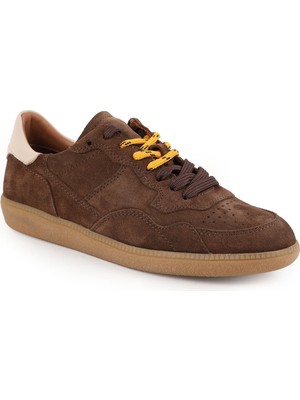 Mammamia Kadın Sneaker Bağcıklı Hakiki Süet Yürüyüş Hafif Taban Retro 26Y-870