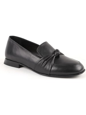 Libero L031.26103923 Hakiki Deri Düğümlü Maske Tasarımlı Kadın Günlük Comfort Loafer