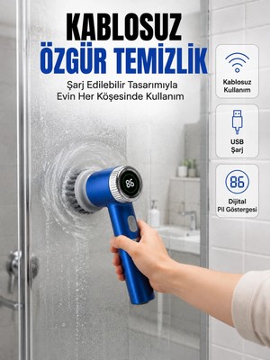 Astraltech Mutfak, Banyo ve Fayanslar Için Çok Amaçlı Elektrikli Temizlik Fırçası