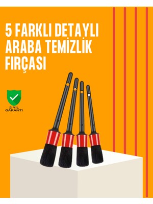 tp Araba Temizliği Için 5 Parça Fırça Takımı - Lisinya