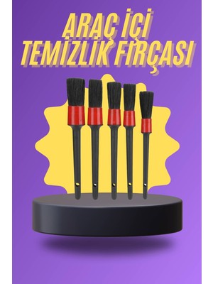 tp 5 Parça Araç Içi Temizlik Fırçası Araç Içi-Dışı Temizleme Fırça Seti - Lisinya