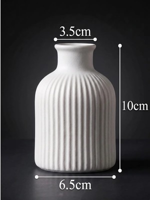 Canseb Elegance (Mermer Tozu Içerir) - 10CM Mini Vazo - Soft Beyaz - El Boyaması Işçilik - Elegance Seri