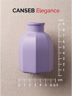 Canseb Elegance 9x6.5cm - Lavanta - Sekizgen Mini Vazo - El Boyaması Işçilik - 9cm Mini Vazo