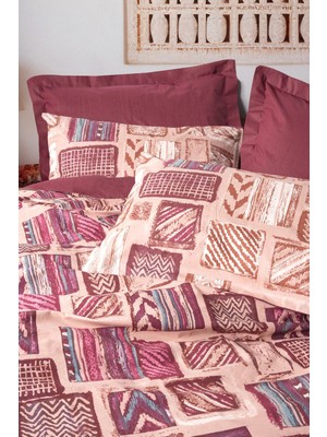 Cotton Box Ethnic Ranforce Tek Kişilik Nevresim Takimi Estilo Bordo