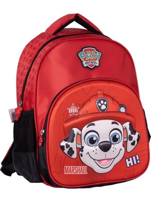 GENC DIJITAL BASKI Paw Patrol Kabartmalı Figür 2 Bölmeli Cepli Çocuk Okul Sırt Çantası Kırmızı